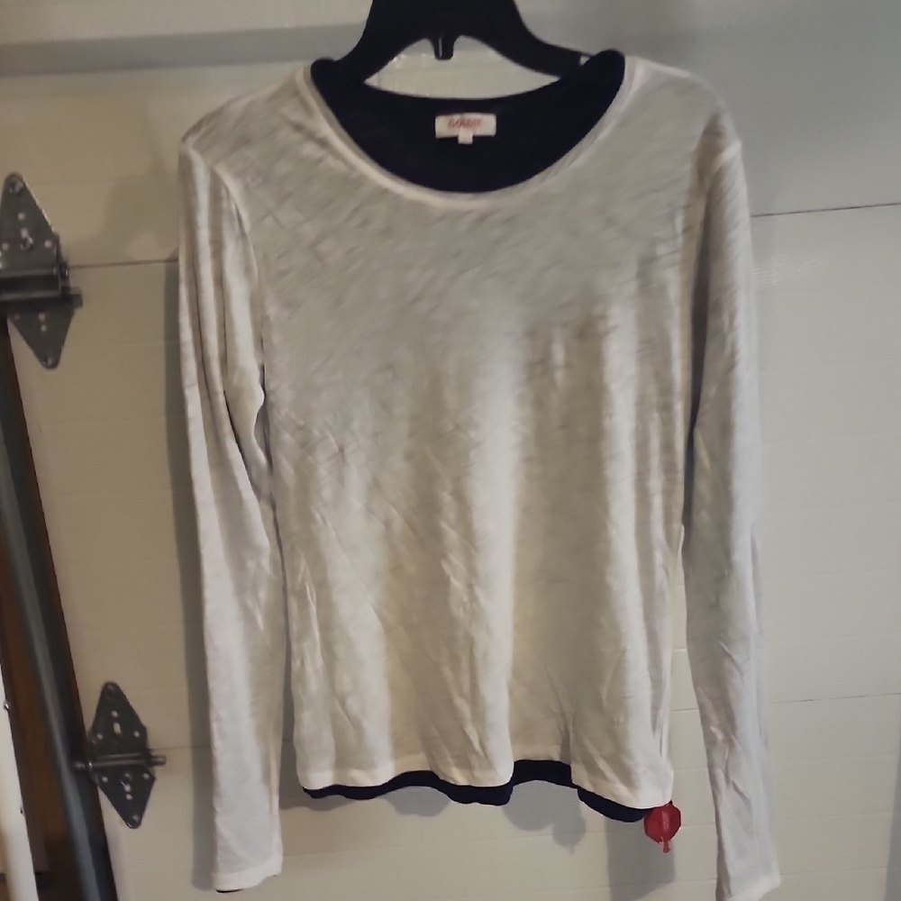 Goldie White Ling Long Sleeve Double Layer Top Size M New Without Tags